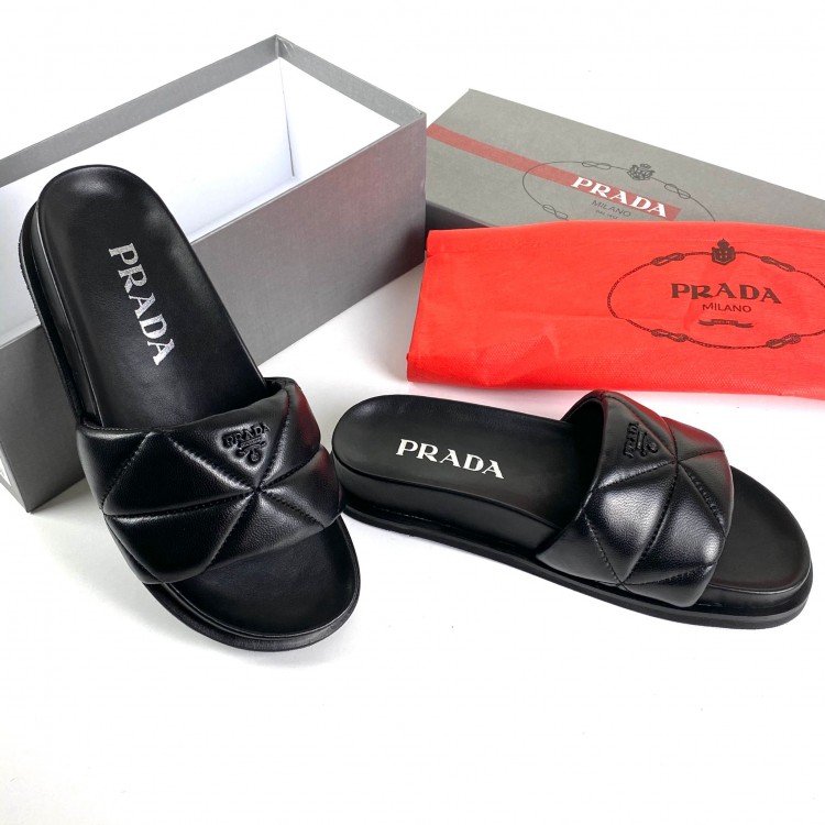 PRADA QUİLTED SİYAH DERİ BAYAN TERLİK